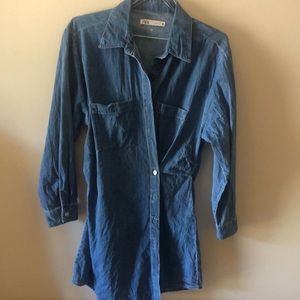 Zara denim wrap dress